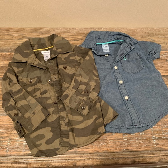 Boys 12 month Button Downs set of 2 - Picture 1 of 6